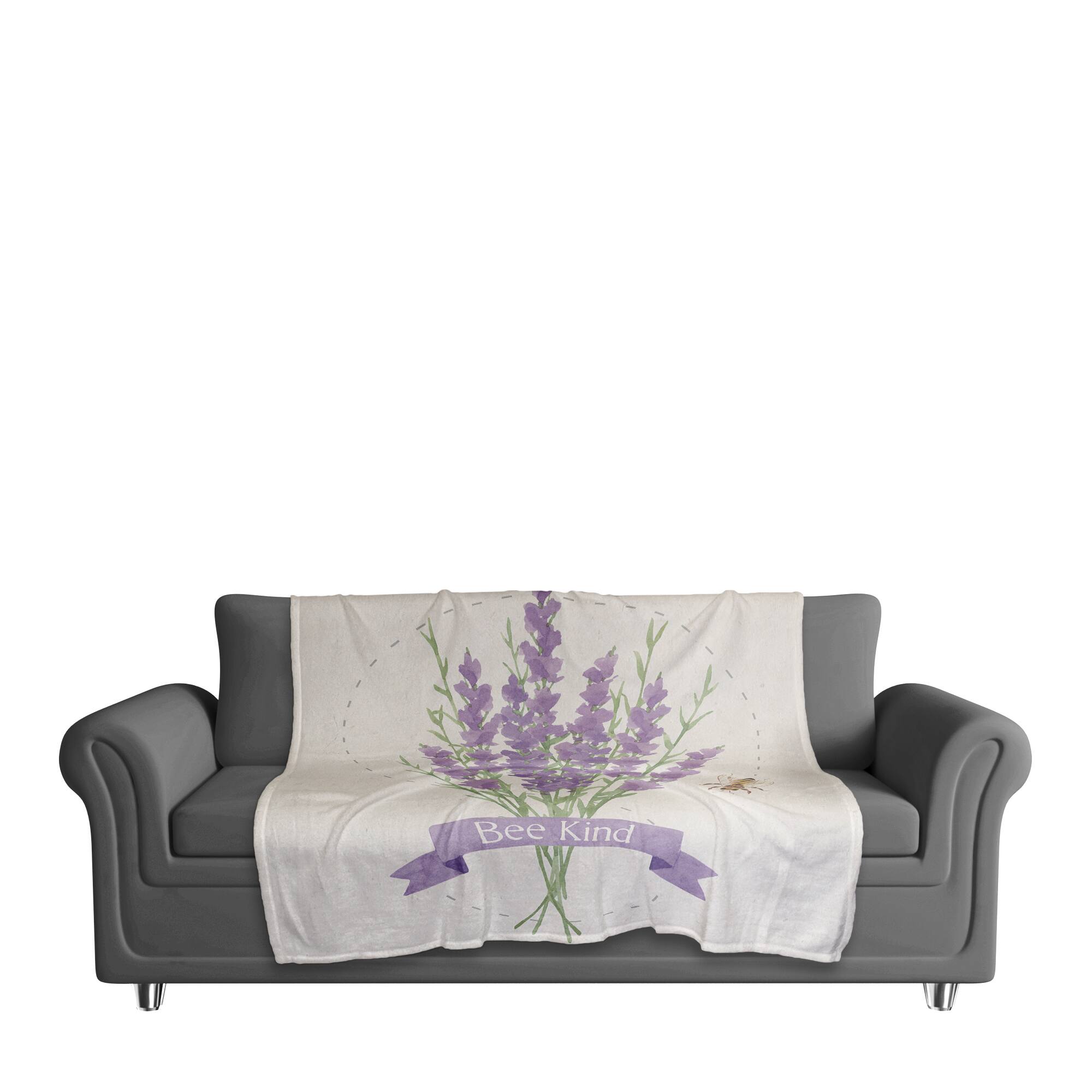 Bee Kind Lavender Fleece Throw